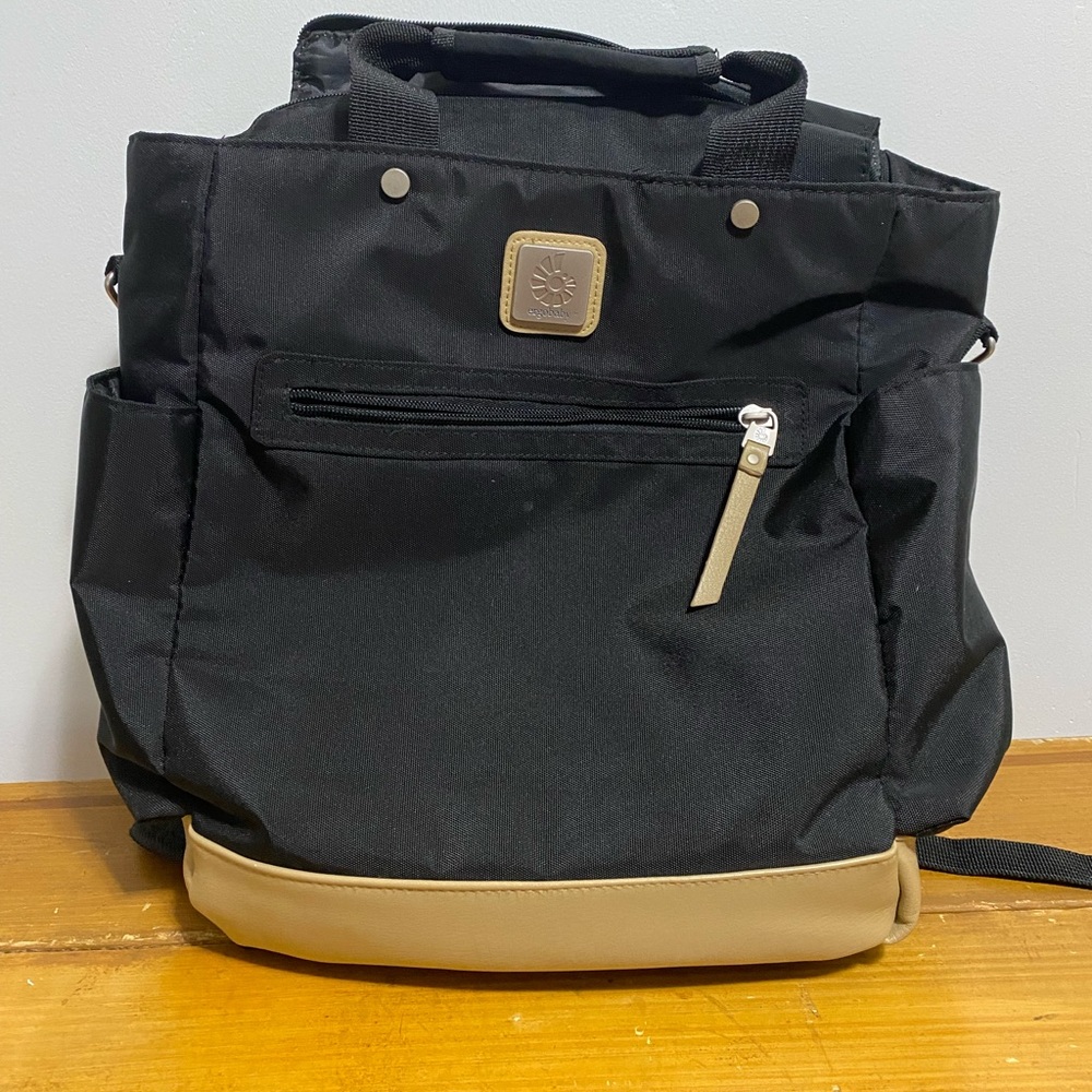 Ergobaby Tote Diaper Bag, Coffee Run Tall, Black/Tan